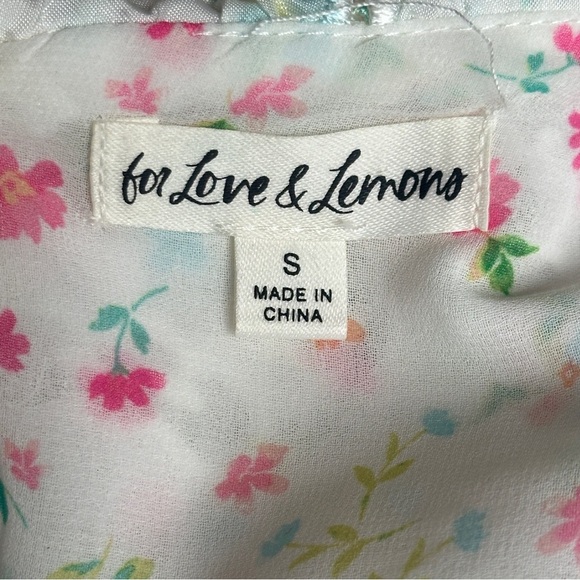 For Love & Lemons Magnolia Mini Dress White Multi Size Small - Picture 7 of 15